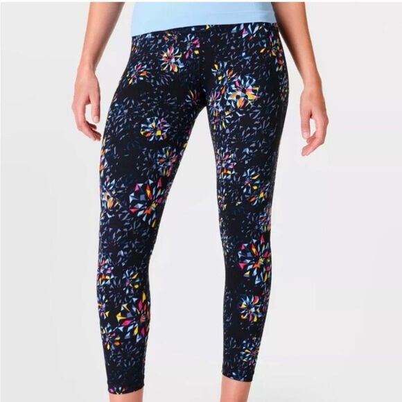 Sweaty Betty Black Faceted Floral Crop Leggings 6 Women - Picture 10 of 10